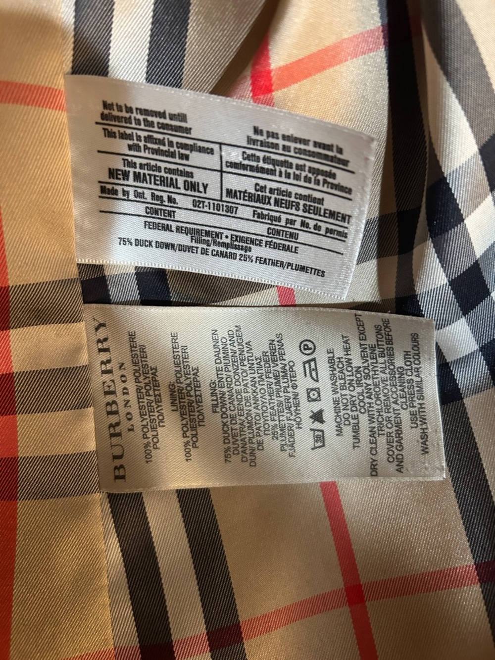 Burberry Black Quilted Long Puffer Coat with Checked Trim - Picture 3 of 4